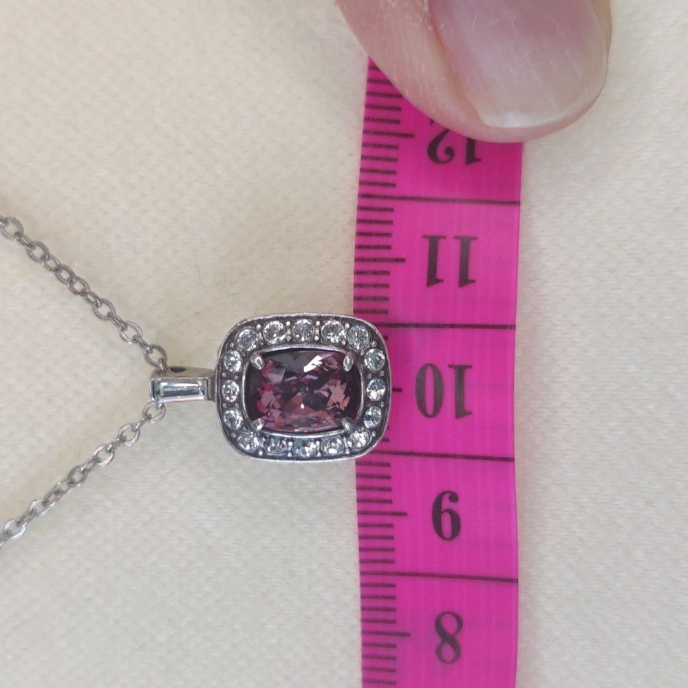 Brighton Reina Pink Silver Crystal Pendant Necklace RETIRED - Picture 5 of 6